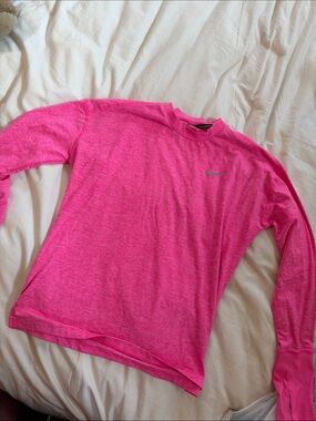 Nike Pink Heathered Long Sleeve Performance Top